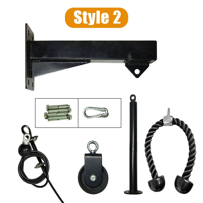 Gym Wall Mounted Fitness DIY Pulley Cable Machine Blaster Trainer With Pulley Attachments Biceps Triceps Workout Pull Down Rope