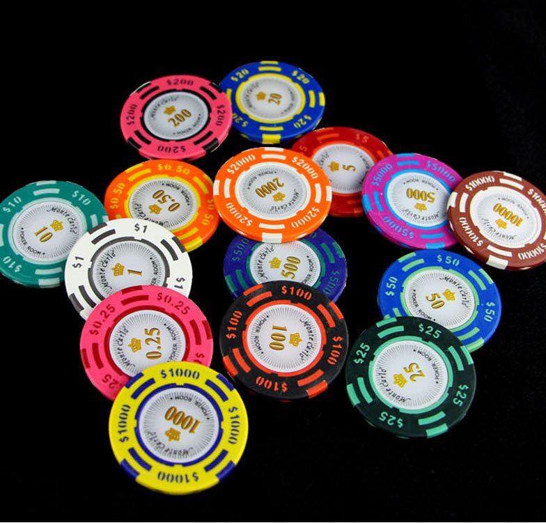 Lote de fichas de póker de Monte Carlo, hoja de 14g de arcilla, etiqueta de planchado, Casino, habitación, jugador de póker, love it, 25 unidades