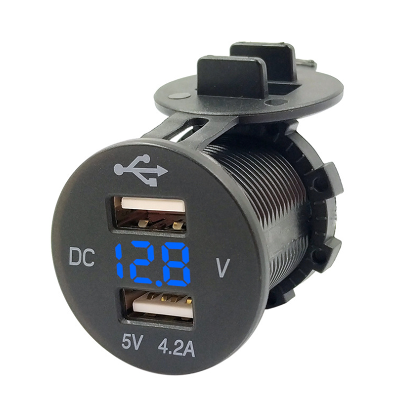 12V Dual Usb Car Charger Led Display Voor Auto Boot Snel Opladen Auto-Oplader Telefoon Oplader Adapter Usb socket Adapters
