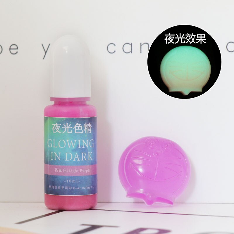 10 farver epoxy uv harpiks farvestof farve pigment glødende i mørk ab krystal lim håndlavet gør-det-selv materiale pigment til smykker ma: 14