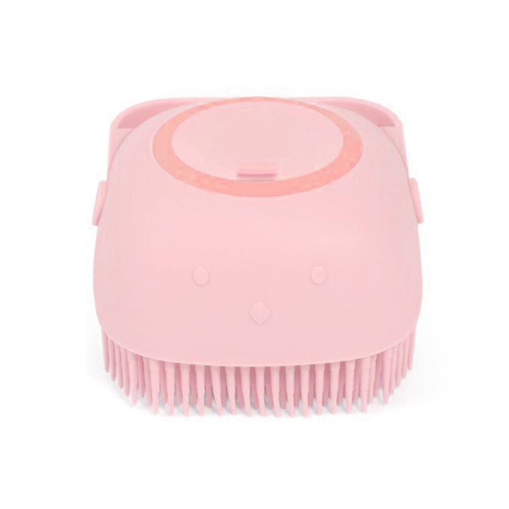 Voor Baby 'S Draagbare Bad Borstel Reizen Thuis Badkamer Zachte Haren Peuters Siliconen Scrubber Dispenser Vloeibare Zeep Body Reiniging: Rood