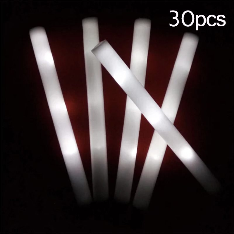 15/30 Stück LED-Leuchtstäbe, bunt, RGB-Leuchtschaumstoffstäbchen, Jubelröhre, dunkles Licht für Weihnachten, Geburtstag, Hochzeit, Partyzubehör: Licht Grün