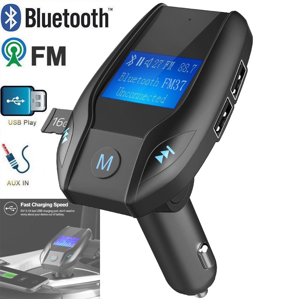 OMESHIN Auto MP3 Speler auto bluetooth audio fm-zender auto modulator radio auto handsfree mp3 decoder Draadloze USB Charger