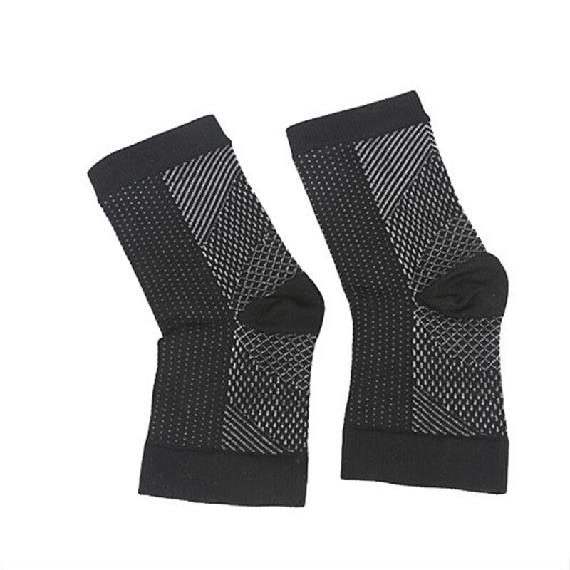 Chaussettes de Compression de fasciite plantaire pour femmes et hommes, 2 paires, manchon de cheville, fournit un soutien de la voûte plantaire, soulagement de la douleur au talon: Black / Size S