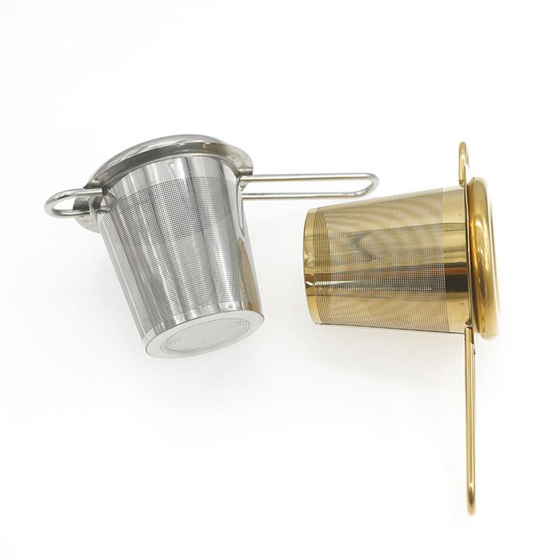 Riktigt rostfritt tefilter vikbart med lock tesil tefilter teinfusers kökstillbehör