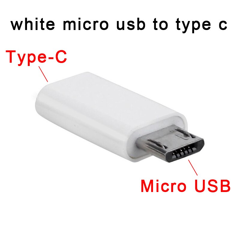 Mini Otg Micro Usb Naar Type C Jack Adapter Telefoon Opladen Datatransmissie 2 In 1 Converter Android Mobiele Micro usb Splitter: 2pcs white