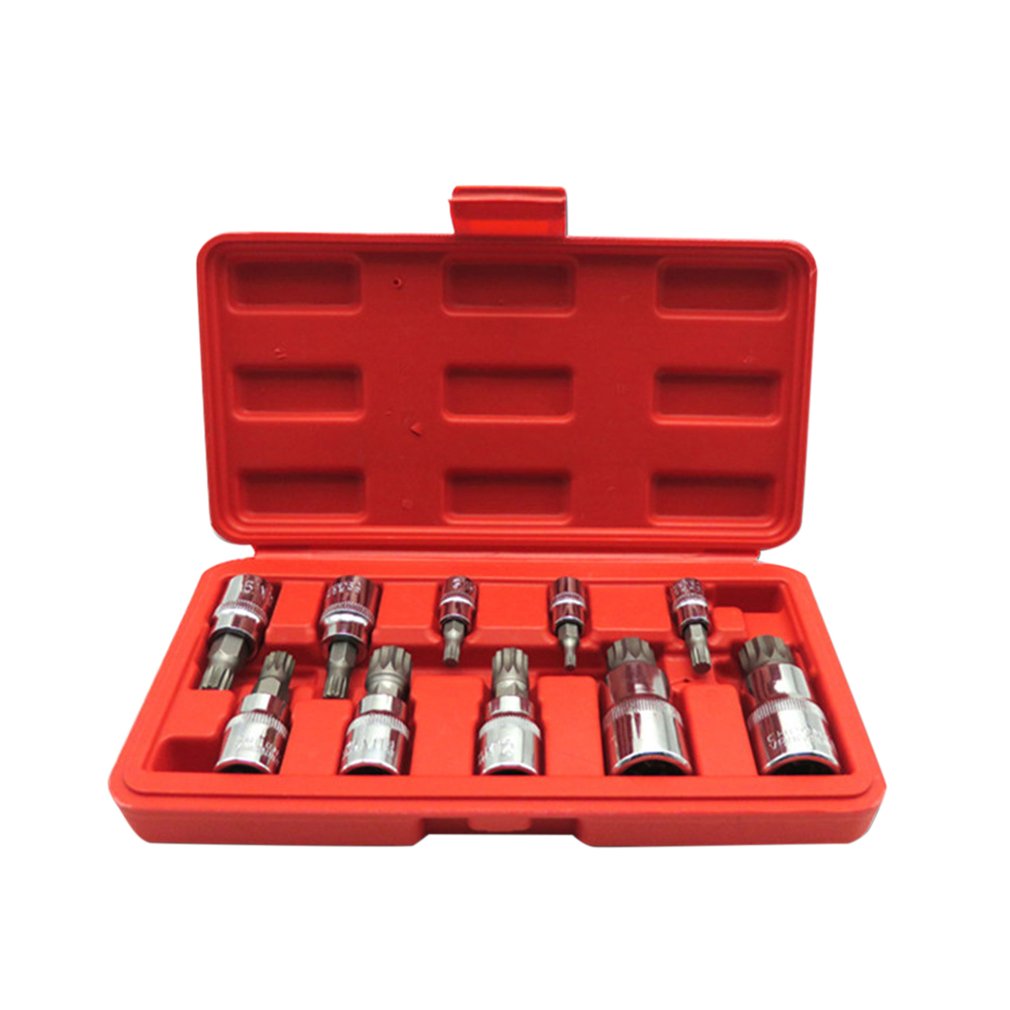 10PCS Screwdriver Allen Head Sleeve Wrench 12 Point MM Triple Square Spline Bit Socket Tamper-Proof Lug Nuts Random Color