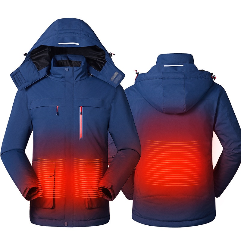 PARATAGO-Chaqueta de calefacción inteligente para invierno para hombre, abrigo térmico con carga USB, polar, resistente al viento, ropa de escalada, P1133