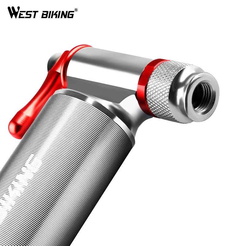 WEST BIKING-Mini bombas de bicicleta, de aleación de aluminio, portátil, con válvula de bolsillo, para llanta de bicicleta de montaña