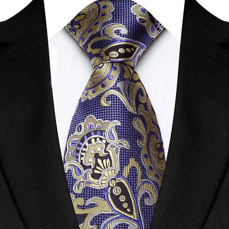 Corbata de lujo de 8CM para hombre, corbatas florales de Cachemira para hombre, novio, corbata tejida Jacquard, accesorios para de boda y negocios: Verde negro