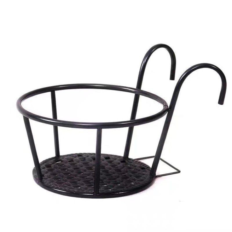 Estantes de hierro para plantas colgantes de jardín, cesta colgante para balcón, barandilla para maceta, alféizar de ventana suculenta, estante para bonsái, 1 Uds. ﻿: Gris claro