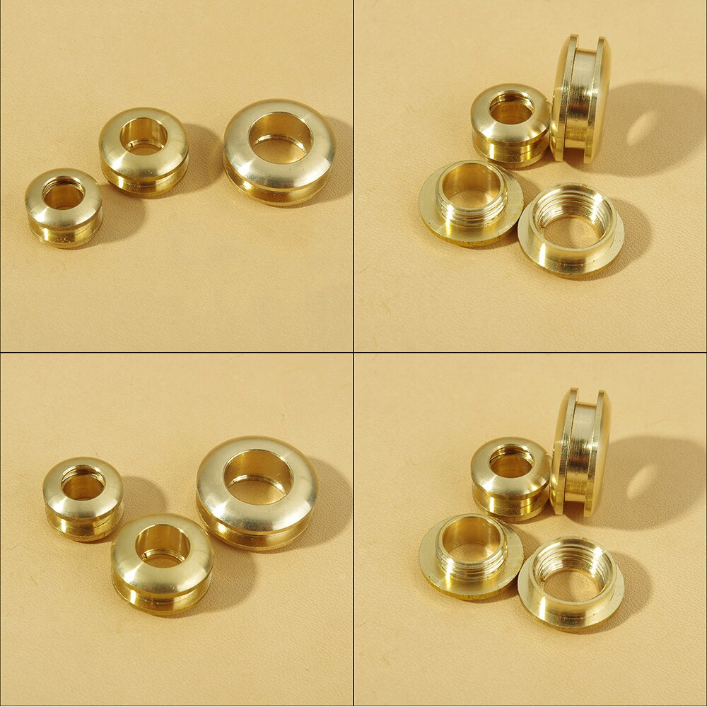 2pcs Solid Brass Screw Back Eyelets Craft Accessory Metal Plating Round Eyelets with Washer Grommets Leather for Bags Jeans