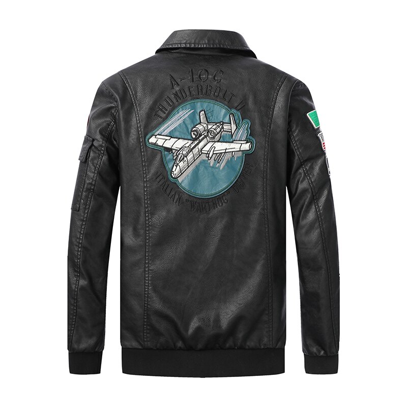 Chaqueta de cuero PU de para hombre, abrigo de estilo coreano bordado para Moto, a la ,