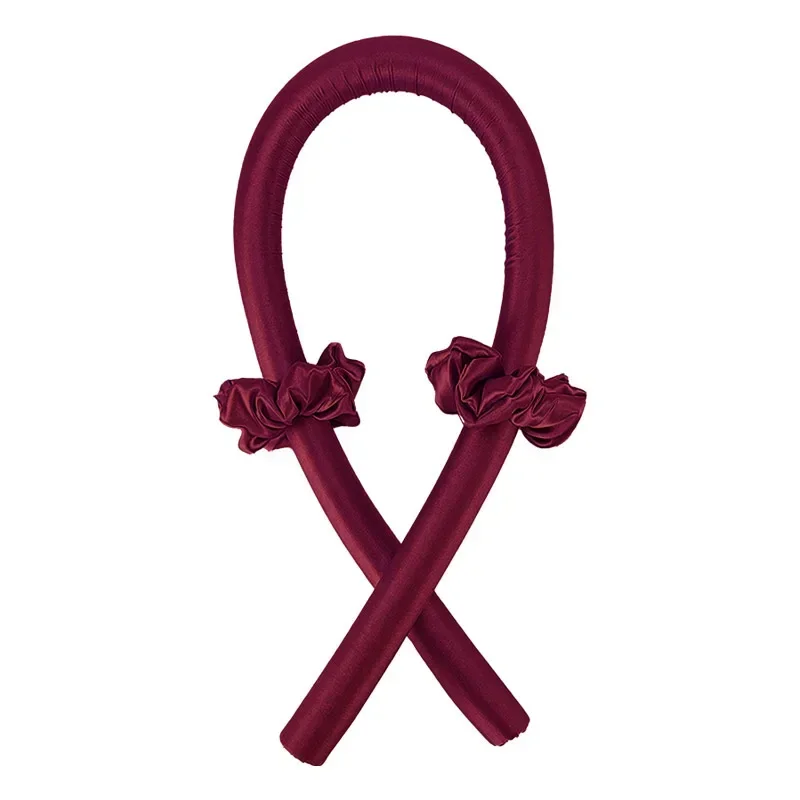 Haste de ondulação sem calor, faixa de cabelo sem calor, rolos de cabelo macios, cachos preguiçosos, gorro de cetim, touca noturna, ferramentas de estilo de cabelo: ROXO