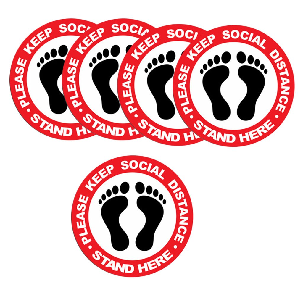 5x Social Distancing Floor Decals Safety Floor Sign Marking Direction for Queue: A