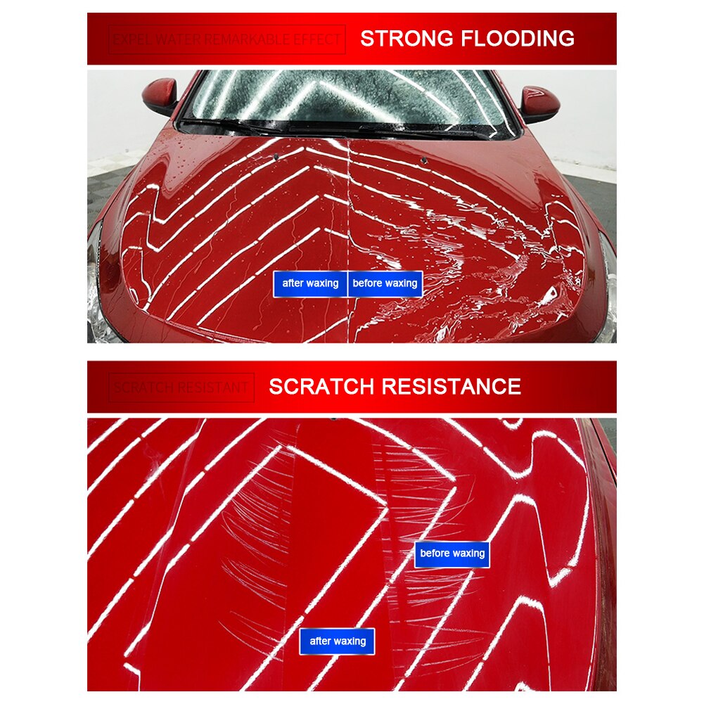 Rød bilvoks vedligeholdelse bil dekontaminering ruder beskyttende voks maling pleje nano belægning mikro ridse reparation