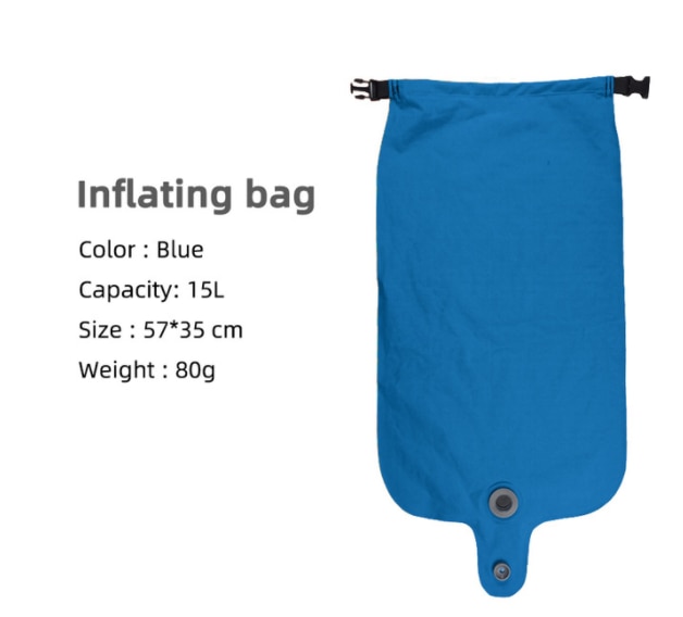 Multi-function air bag waterproof bag can inflate the sleeping mat,used as air pump for sleeping pad: Blue color