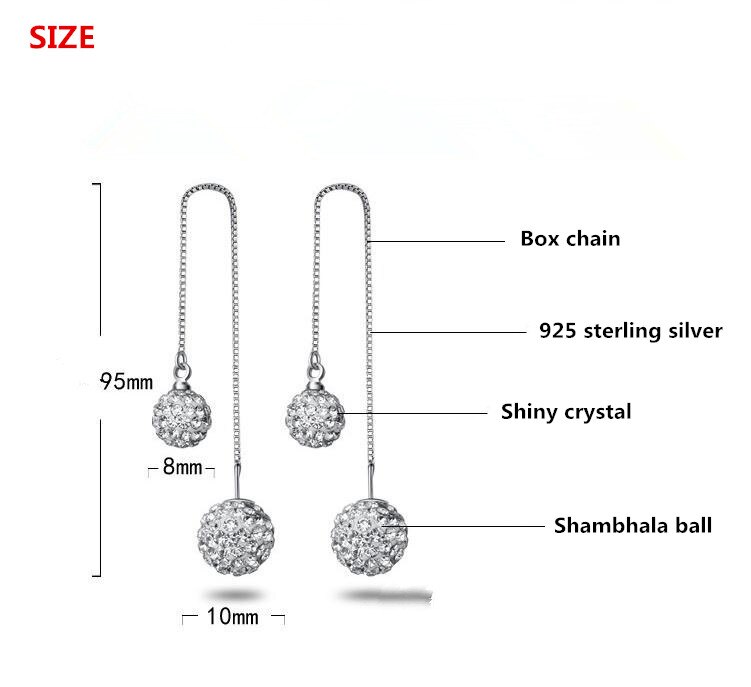 30% prata chapeado moda brilhante shambhala bola de cristal senhoras borlas brincos do parafuso prisioneiro jóias feminino anti alergia barato