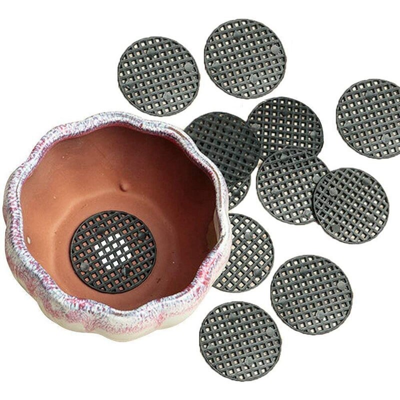 100 siatka na doniczki, okrągła podkładka z siatki bonsai, podkładki antykorozyjne i oddychające, siatka drenażowa
