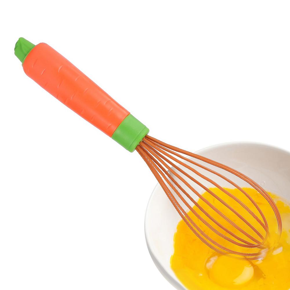 Trzepaczka kuchenna robić mieszania żaroodporna trzepaczka balonowa silikonowa trzepaczka kuchenna robić jajek uchwyt trzepaczka mikser robić nieprzywierającego naczyń kuchennych: Czerwony