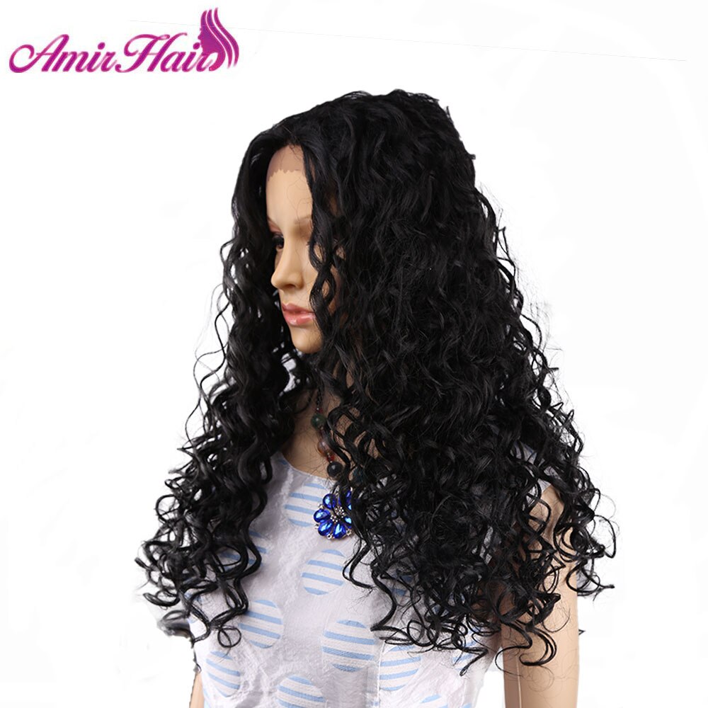 Amir Lace Front Wigs Afro Kinky Curly Black Wig Free Parting Synthetic Wigs For Black Women Ponytail Hair Cosplay Body Wave
