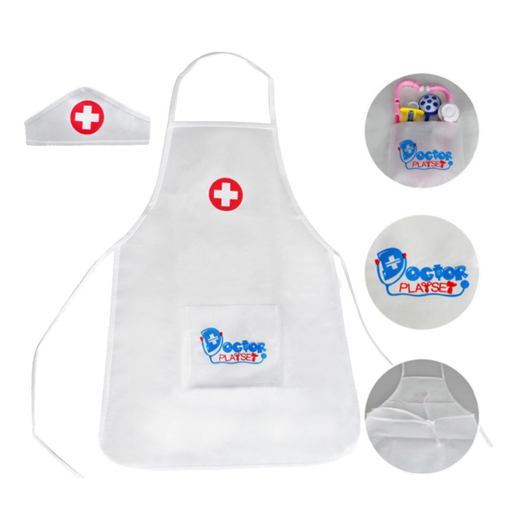 Children Pretend & Play Role Playing Costume Nurse Clothing for Kids - Apron + Cap