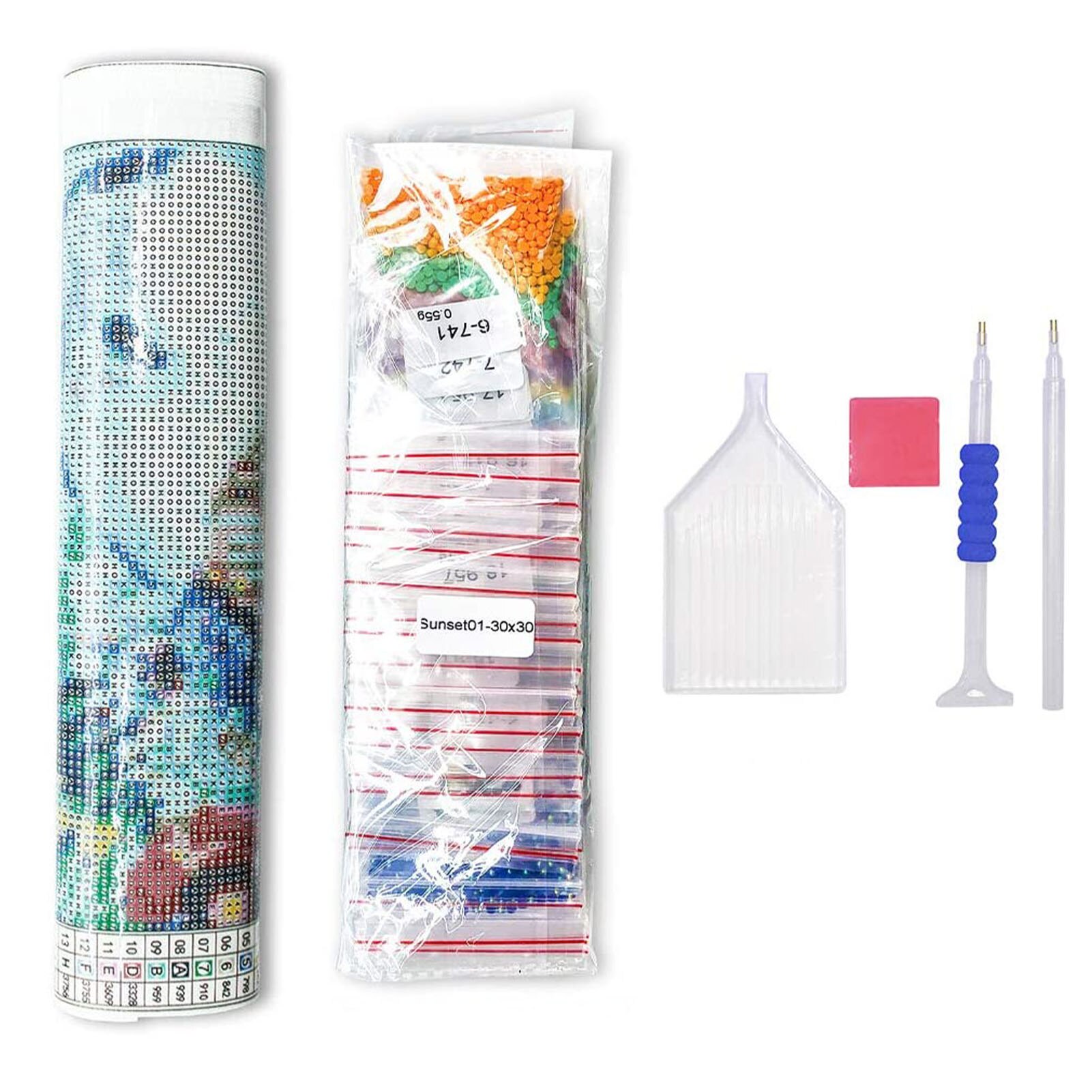 7PCS Christmas Diamond Painting Kits 5D Santa Claus Paint Full Drill Square Rhinestone Crystal Diamond Art Wall Home Decor