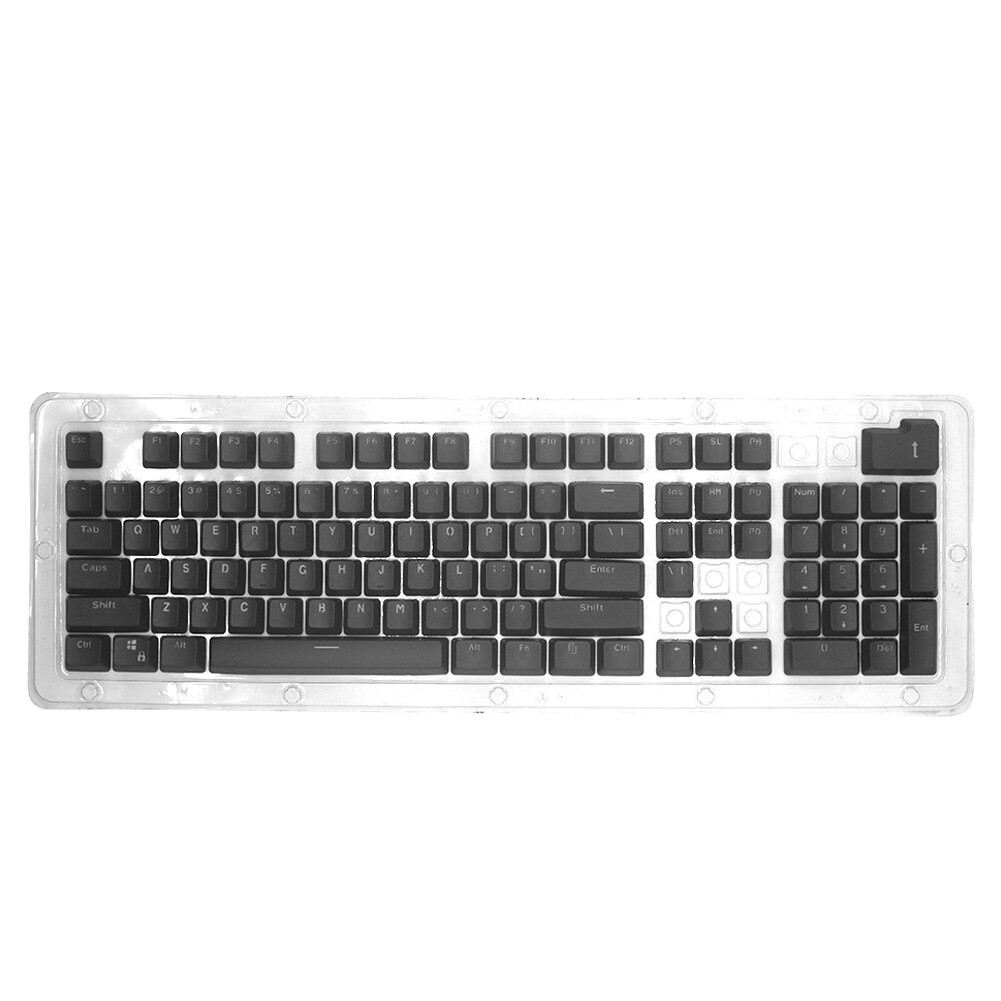 18x6.5inch 104pcs Double Shot Translucent PBT Spacebar Keycaps For Cherry/Kailh/Gateron/Outemu/Mx Mechanical Keyboard Keycap Set: Black