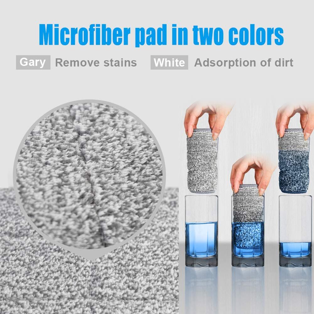 Mikrofiber flad squeeze moppe og spand til gulvrengøring 360 roteret hoved selvrensende mop spandesystem med genanvendelige pad