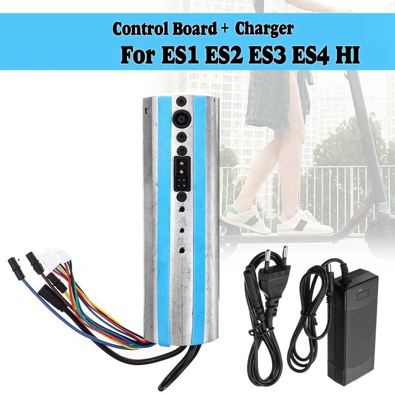 Control y cargador de tablero de patinete eléctrico, Bluetooth, para Ninebot ES1/ES2/ES3/ES4, enchufe europeo
