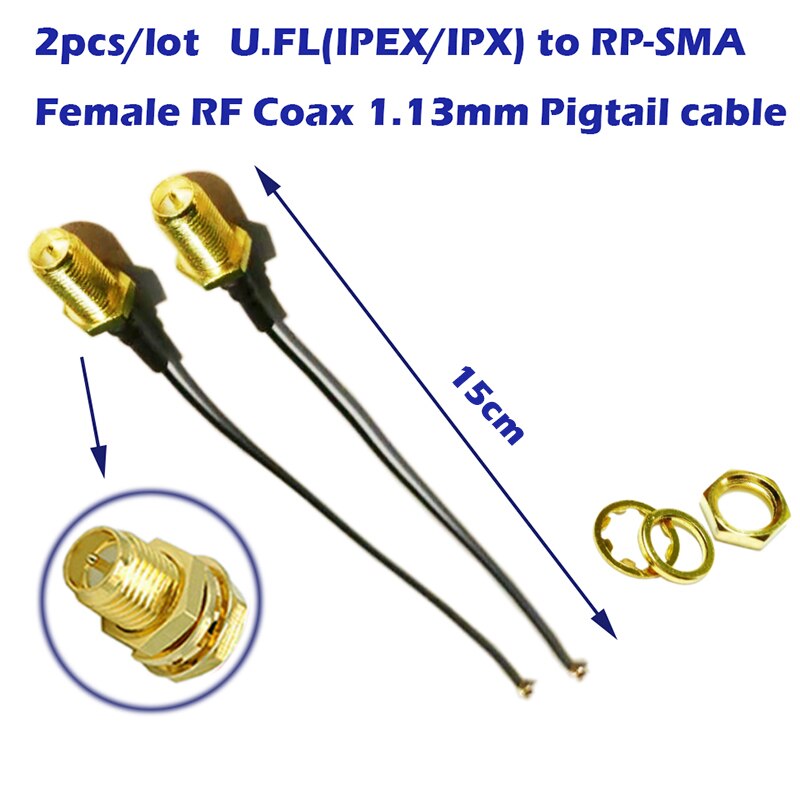 IPEX IPX zu RP-SMA Weibliche RF koax 1,13mm Zopf Kabel für Antennen, Koaxialkabel, Radio, Router Wifi Gerät Modul Instrumente