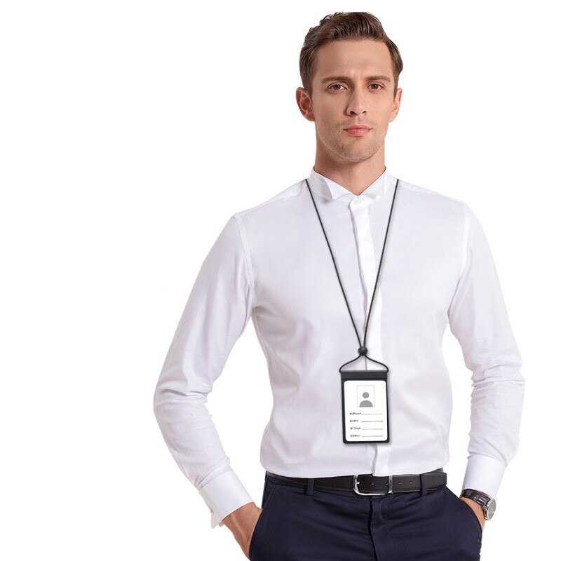 Busskortshållare i aluminiumlegering anställd studentnamn id-kort täcka med lanyard metall arbete certifikat identitetsmärke