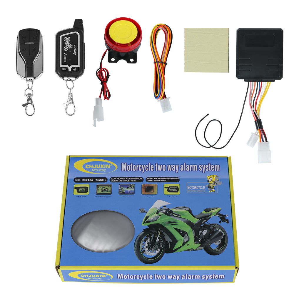 Sistema de alarma de seguridad para motocicleta, sistema de protección de 2 vías con mando a distancia, 125db, 12V: Default Title