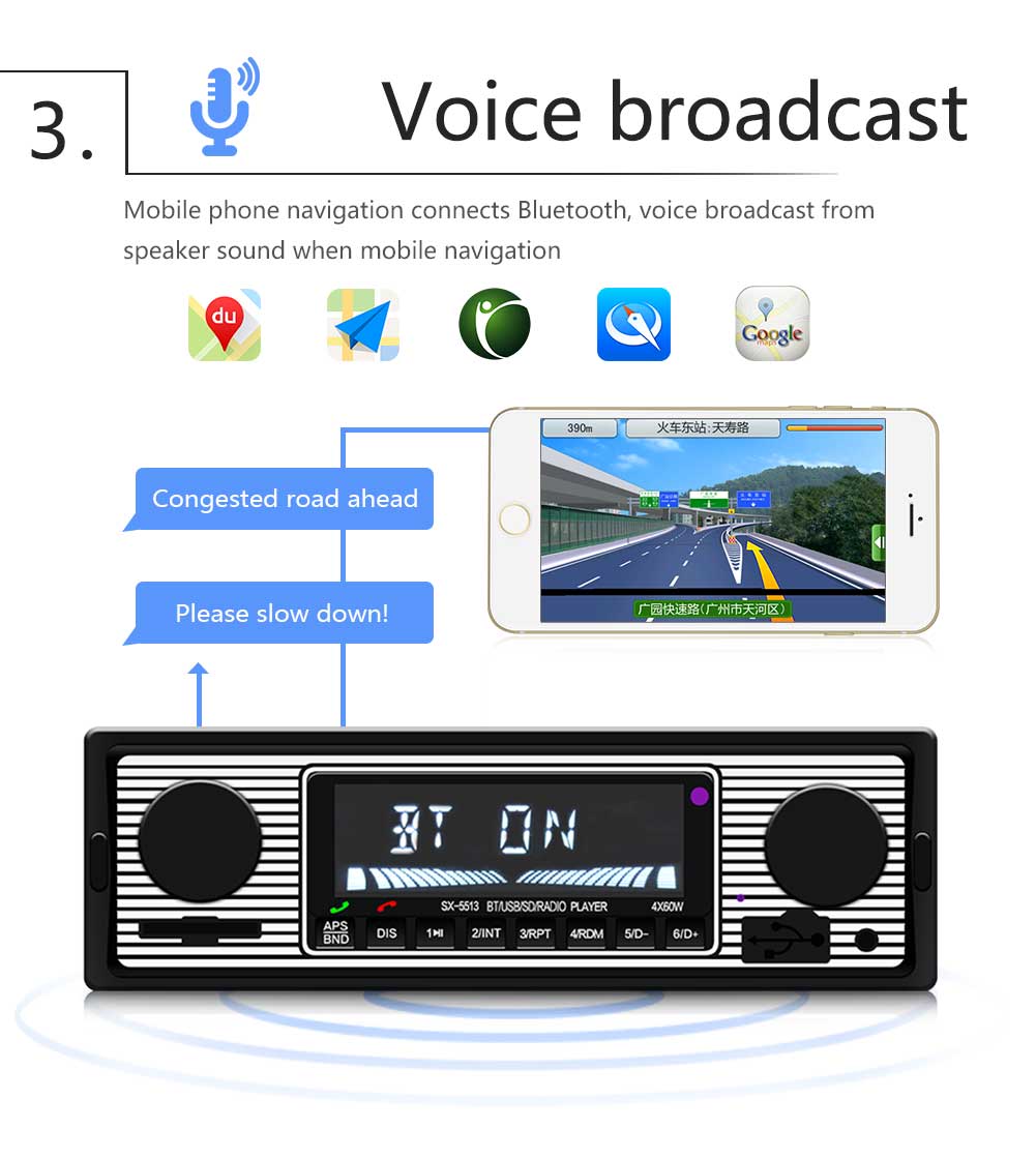 12V-24V 1 Din Car Radio Bluetooth Vintage SD/ TF Card Car Radio MP3 Player Stereo USB AUX Classic Audio Vehicle Integrated