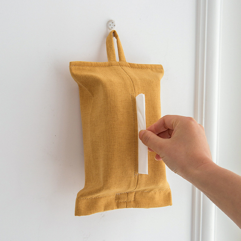 Boîte à mouchoirs en tissu à corde suspendue, Style minimaliste, couverture de mouchoirs pour salon, bureau domestique, sac en papier monté sur voiture, Type suspendu