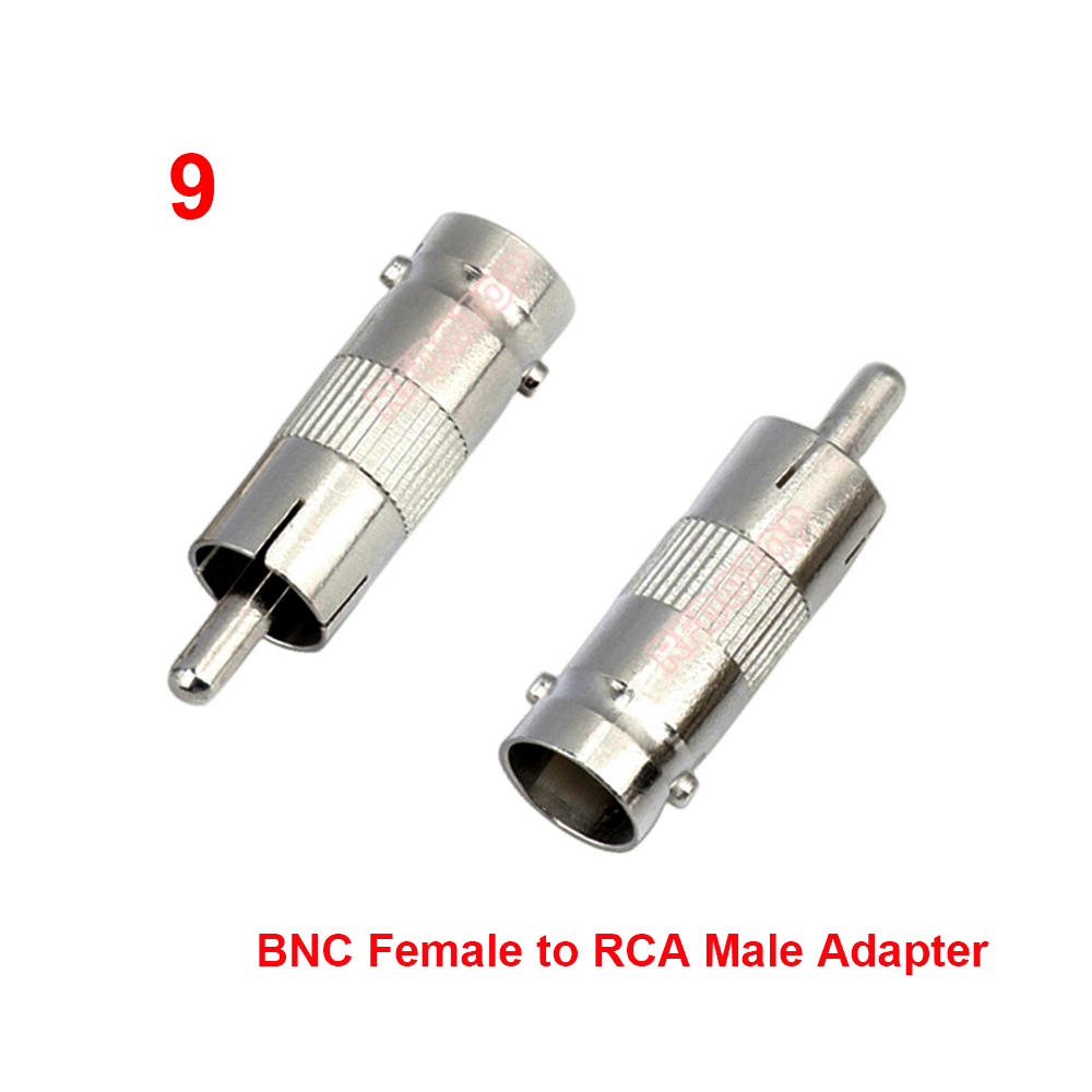 1 pc  q9 bnc to rca/banana /ts3,5mm plug/socket converter for av/tv/video/audio, rca-j to bnc male/female rf coax adapter: Silver