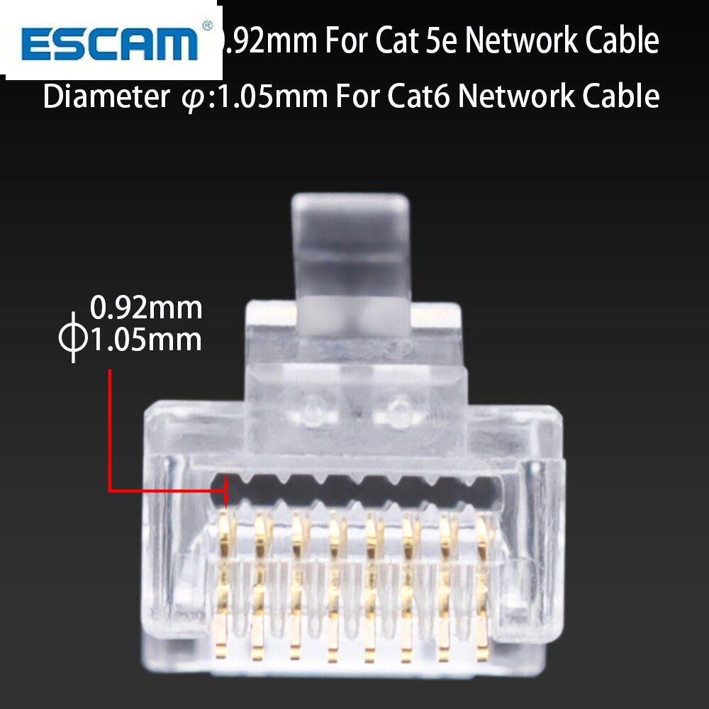 EZ RJ45 Connector Ethernet cable Plug Cat6 Cat5 Cat5e RJ45 Jack Network 8p8c Unshielded Modular UTP Keystone 20/50/100pcs