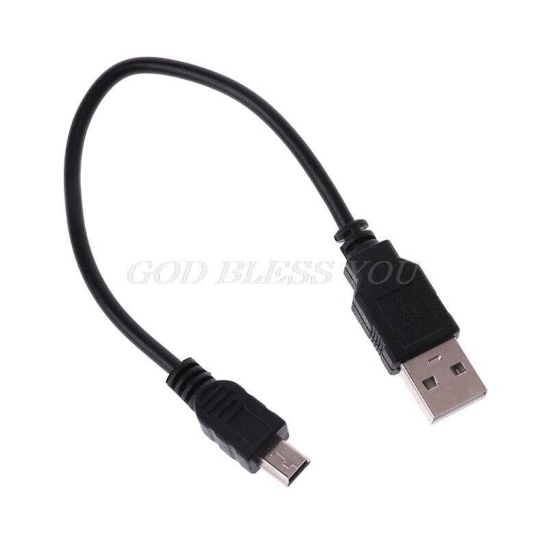 USB Short 2.0 A Male to Mini 5 Pin B Data Charging Cable Cord Adapter