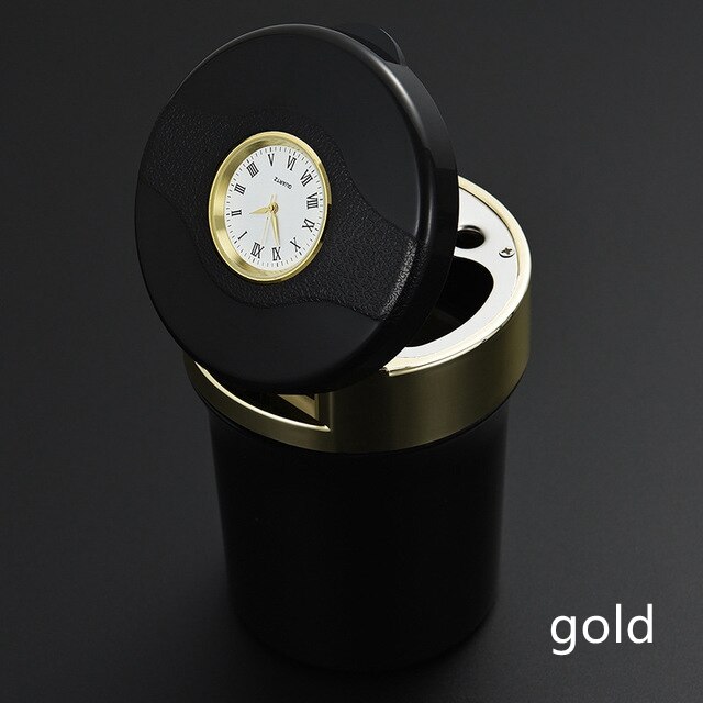 auto di alta Qualità portato Posacenere tazza titolare con Orologio per Skoda Octavia A5 A7 superbo Fabia rapido yeti Kodiaq 2018 2019 Accessori: Oro