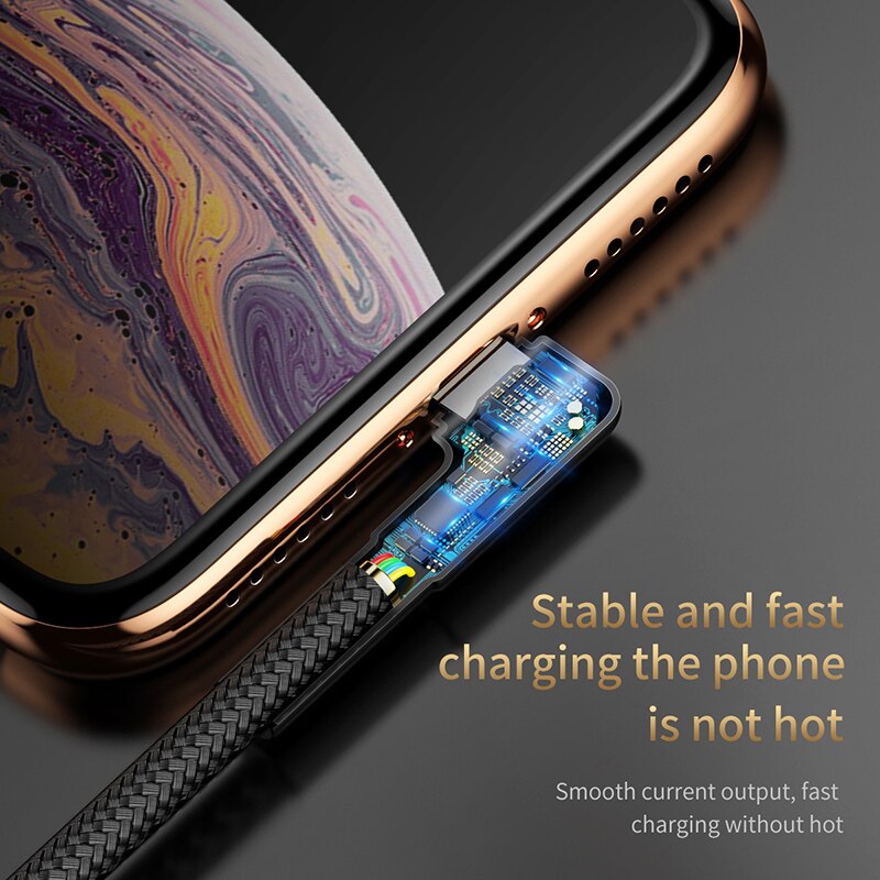 Baseus USB Kabel Für iphone 12 11 Profi max 2,4 EINE Schnelle Ladung Ladegerät Kabel Für iphone USB Draht Kabel praktisch Kabel