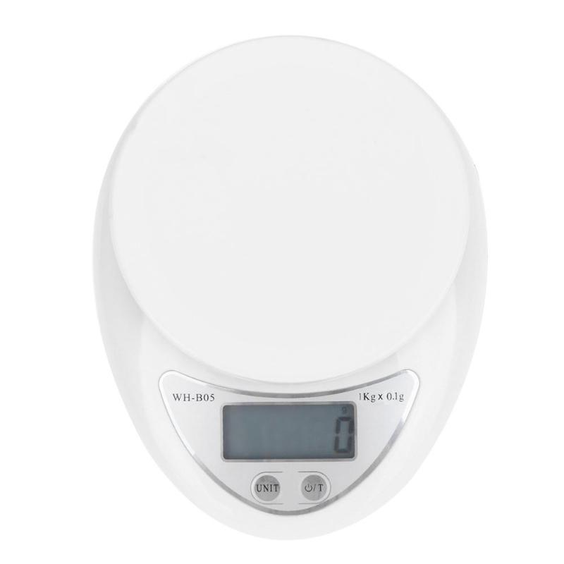 Báscula Digital portátil de 5kg y 1g con escalas romana electrónica LCD, báscula de cocina de 1kg y 0,1g, báscula Postal para alimentos, peso de medición: 1Kgx0.1g