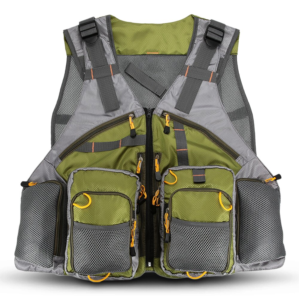 Fishing Vest Men Fishing Life Vest Fish Multi-Pockets Buoyancy Safety Waistcoat Fishing Jacket Swimming Fish Safety Waistcoat