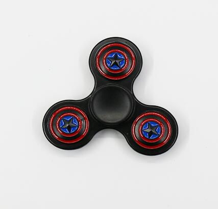 3 Kleur Drie Bladeren Zink Fidget Spinner Hand Spinner Focus Verminderen Autisme Adhd Stress Speelgoed Met Geschenkdoos: Black