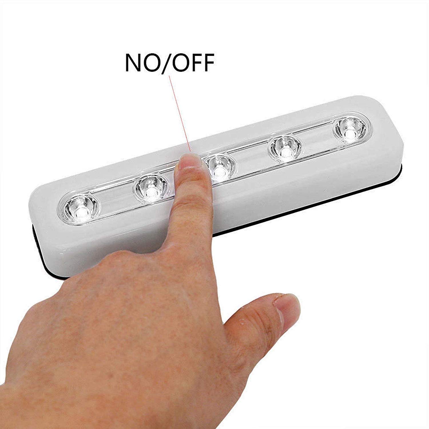 4X Silver 5LED Touch Strip Push Lights For Camper RV Caravan Kitchen Cupboard Cabinet Lamp