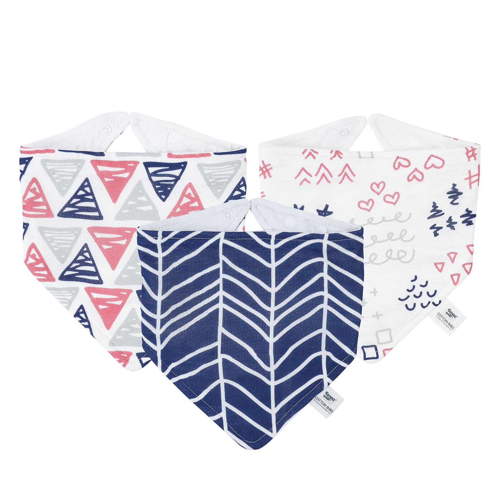 3Pc bavaglini Bandana in mussola per bambini triangolo Burp panni 100% cotone ragazzi ragazze bavaglini neonato asciugamano Saliva traspirante: EH30001