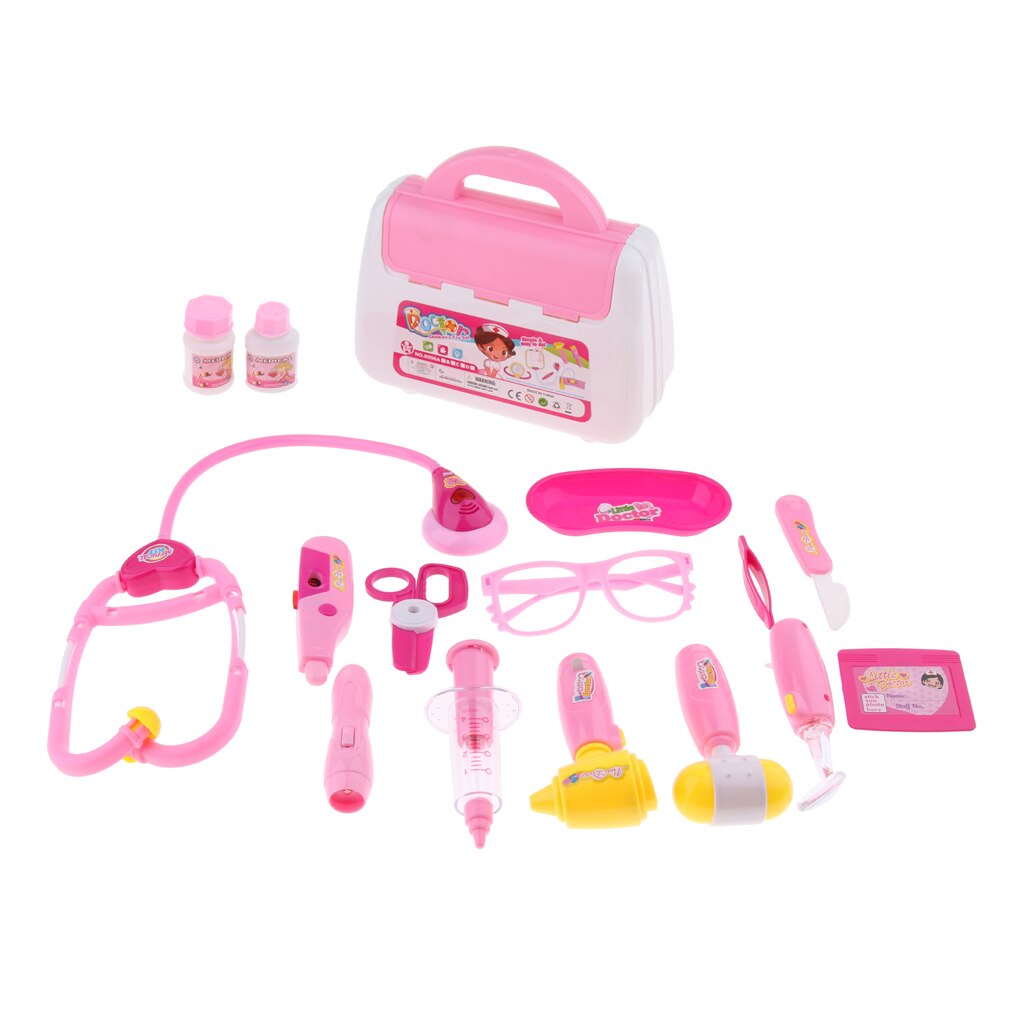 Simulazione Medico e Infermiere Kit per I Bambini Del Bambino Pretend Medico Giochi di ruolo Giochi Per Bambini Delle Ragazze Dei Ragazzi In Età Prescolare Giocattolo Inerente Allo Sviluppo di 15pcs rosa