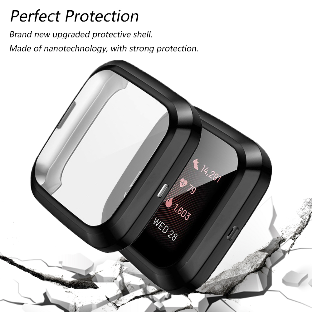 Protective Case For Fitbit Versa Lite / Versa 2 / Versa TPU Cover Bumper With Screen Protector Smart Watch Shell Accessories