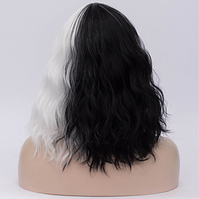 HAIRJOY Women Synthetic Hair Cosplay Wig Rainbow Multi Color Party Wigs: black white