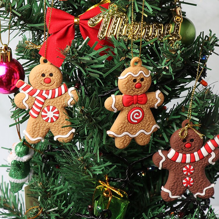 12 stk / sæt honningkager mand julepynt snemand juletræ vedhæng dekoration