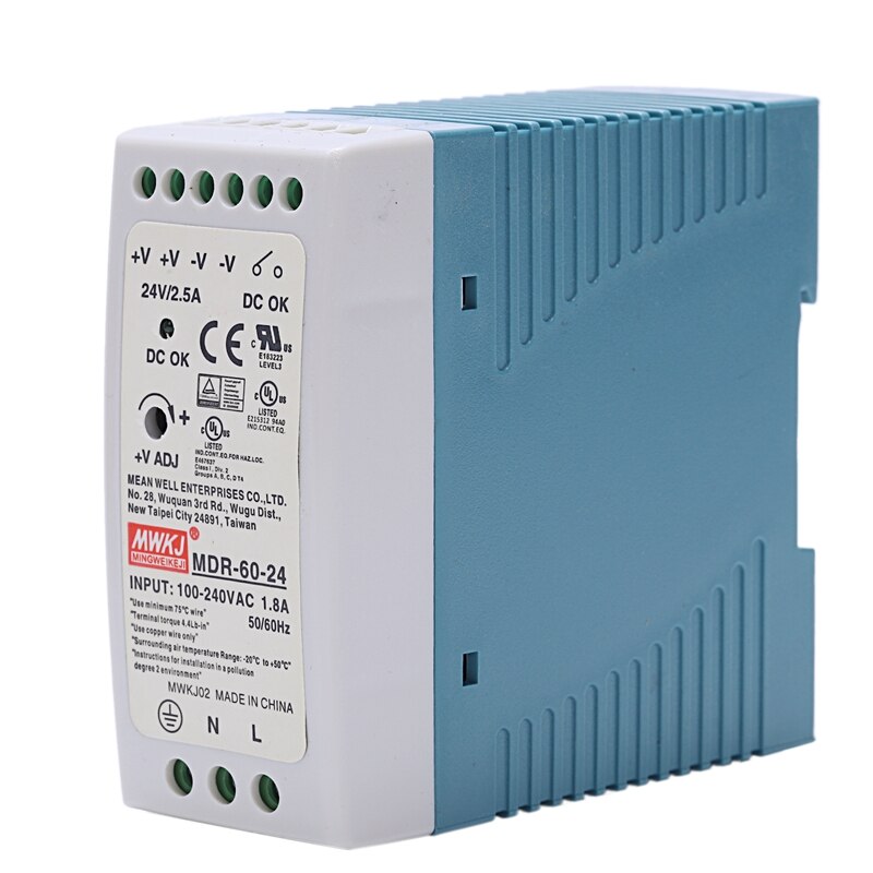 MDR-60 24V 60W Din Rail power supply ac-dc driver voltage regulator power suply 110V 220V: Default Title